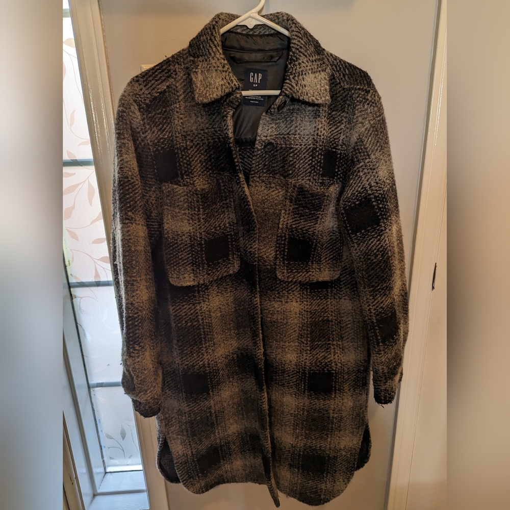 GAP Long Wool Shirt Jacket